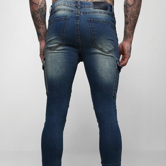 Boohoo Man Size 34R Super Skinny Cuff Pocket Jeans - Picture 2 of 11